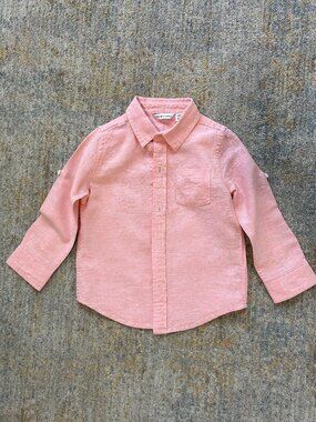 Long sleeve button down shirt - Salmon, orange
